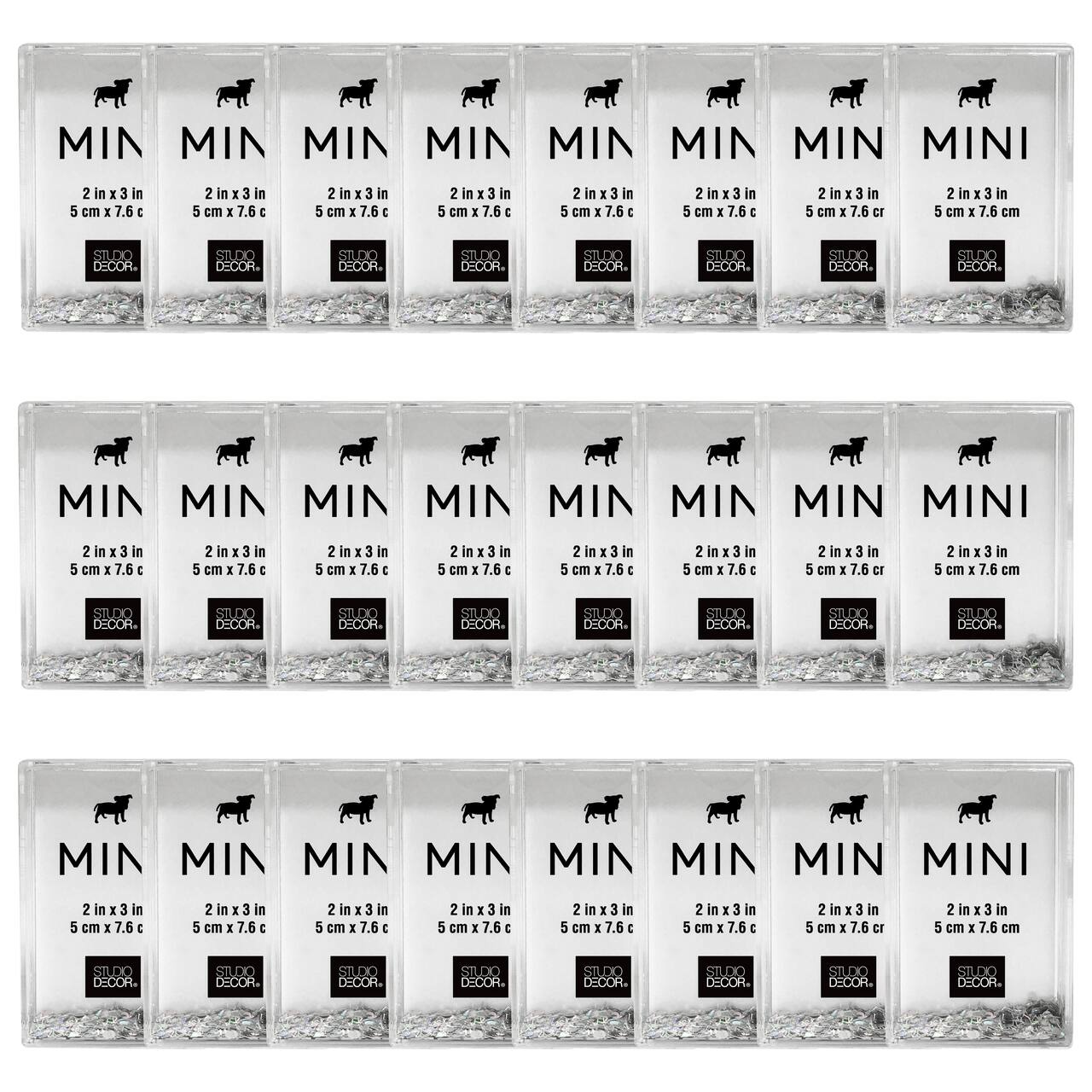 24 Pack: Silver Glitter 2" x 3" Mini Frame by Studio Décor®